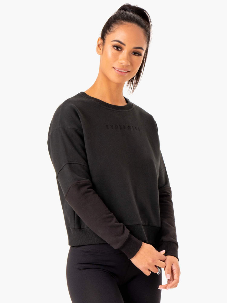 Jerséis Ryderwear Híbrido Pullover Mujer Negros | YNRWJ5134