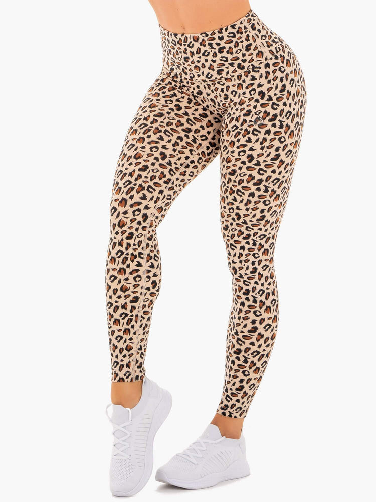 Leggins Ryderwear Adapt High Waisted Scrunch Mujer Leopardo | OPYBJ8906