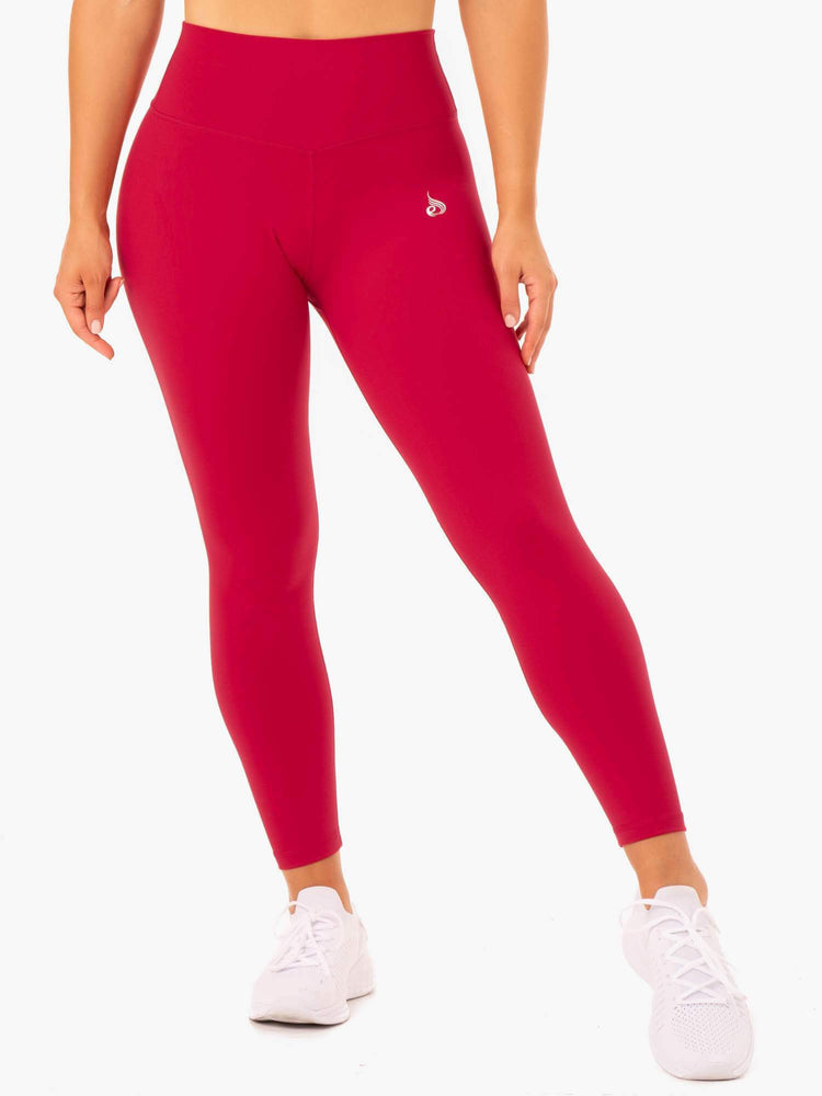 Leggins Ryderwear Base Full Length High Waisted Mujer Rojos | CNQWU0132
