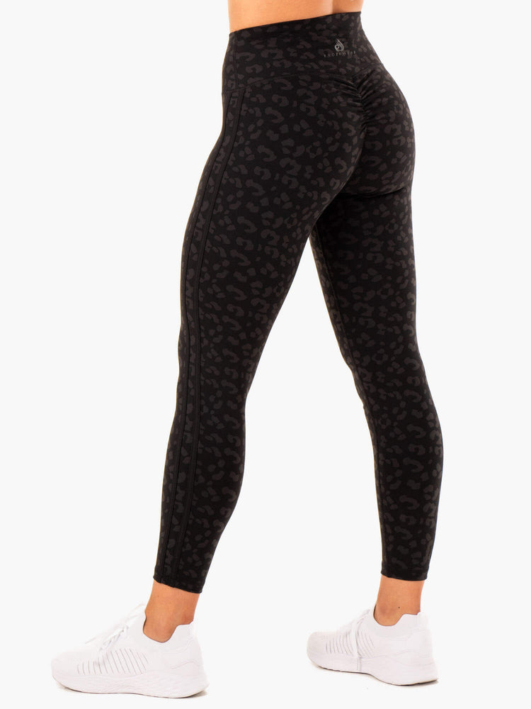 Leggins Ryderwear Evolution High Waisted Scrunch Mujer Negros | JKMIE7965