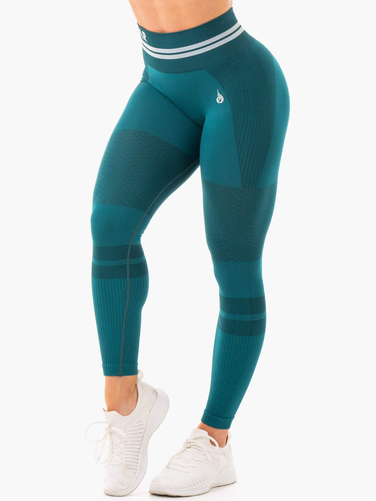 Leggins Ryderwear Freestyle Seamless High Waisted Mujer Turquesa | LMHRV6874