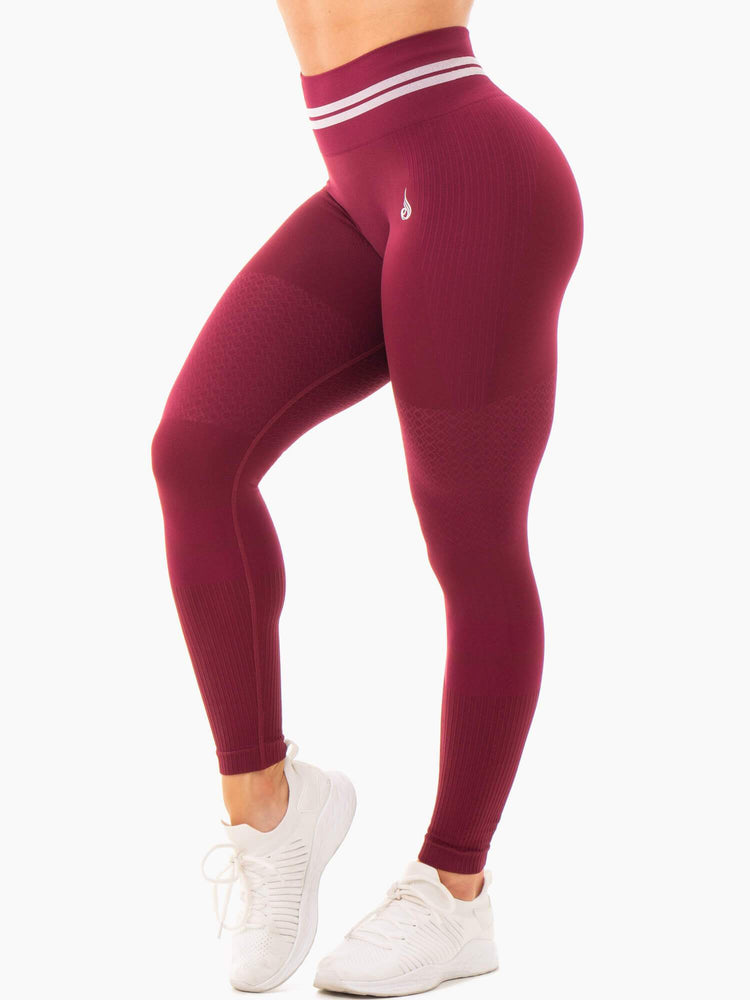 Leggins Ryderwear Freestyle Seamless High Waisted Mujer Vino | YSLCE8657