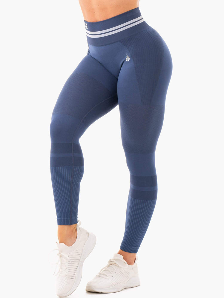 Leggins Ryderwear Freestyle Seamless High Waisted Mujer Azules | ZRLBI4069