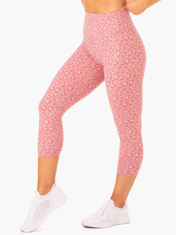Leggins Ryderwear Híbrido 7/8 Mujer Rosas | KIJNF9183