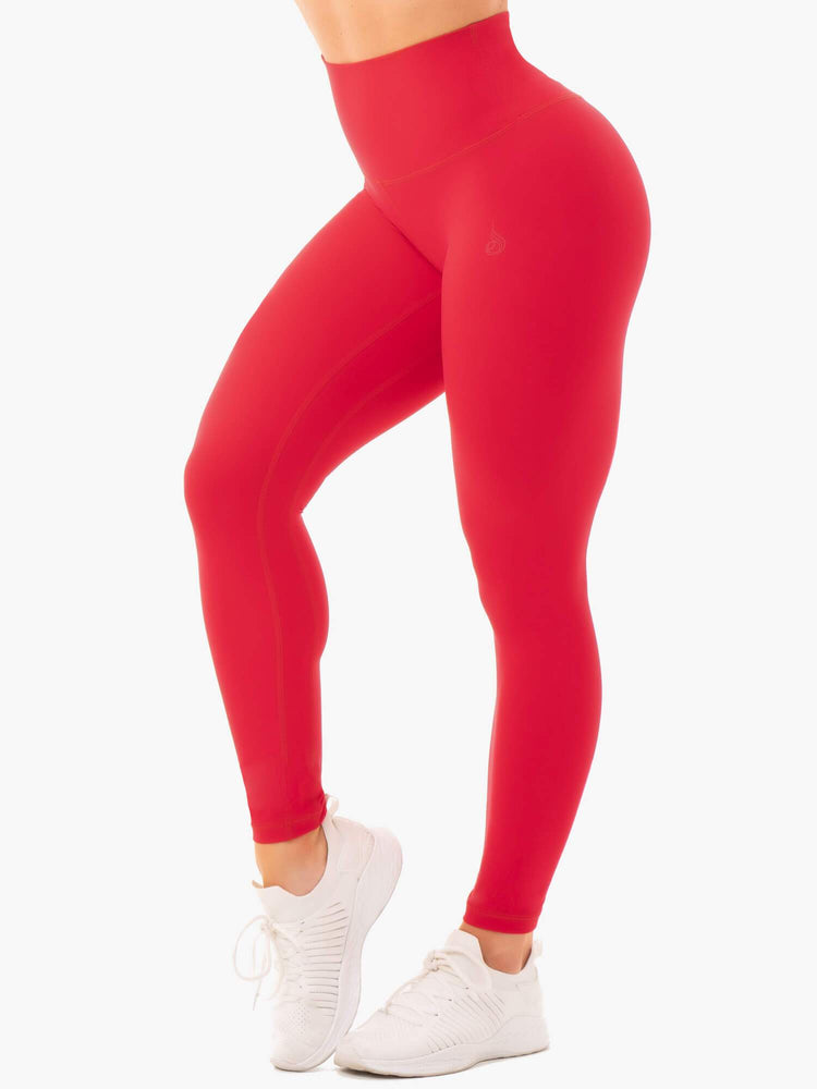 Leggins Ryderwear Nkd High Waisted Mujer Rojos | ELXHB4810