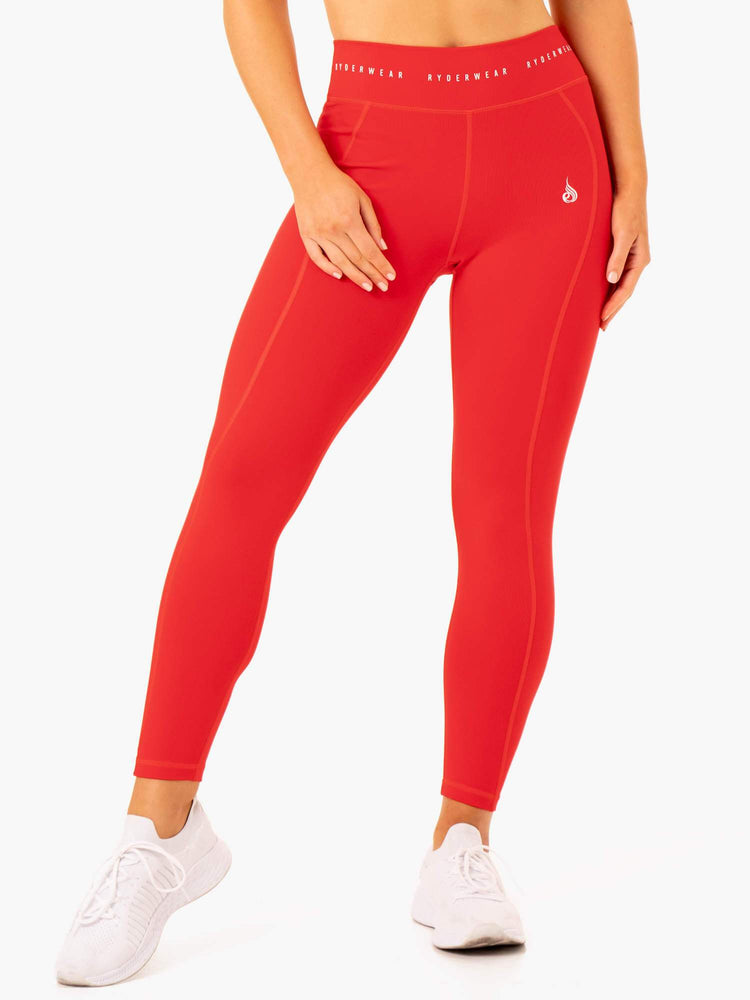 Leggins Ryderwear Reflex High Waisted Mujer Rojos | FMWTO6271