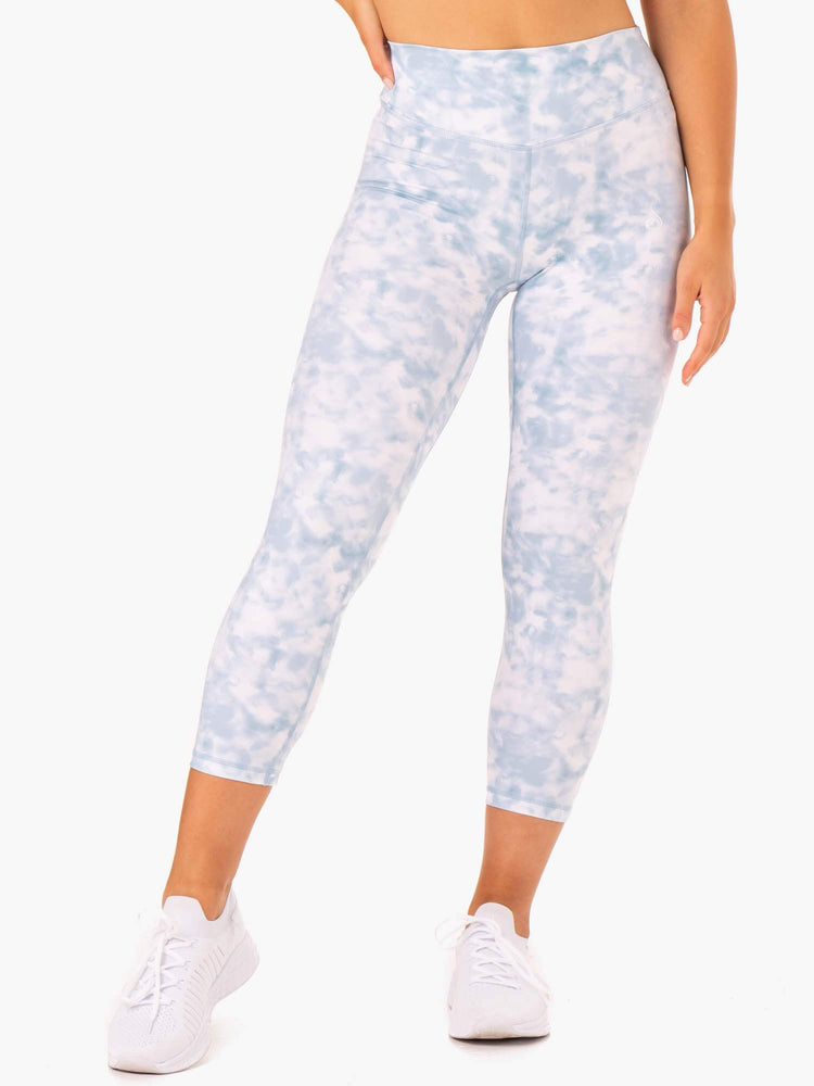 Leggins Ryderwear Tie Dye 7/8 Mujer Azules | CGIBZ9304