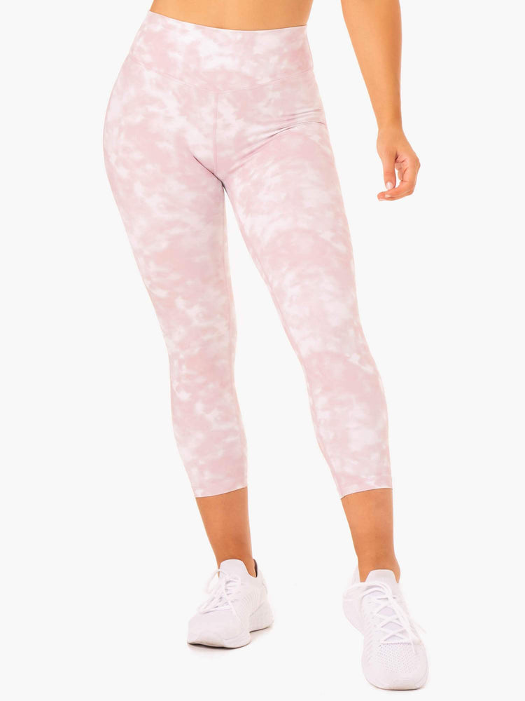 Leggins Ryderwear Tie Dye 7/8 Mujer Rosas | JLUTK0792