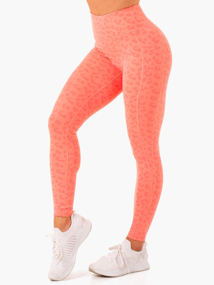 Leggins Ryderwear Ultra High Waisted Full Length Mujer Coral | TYMKL4139