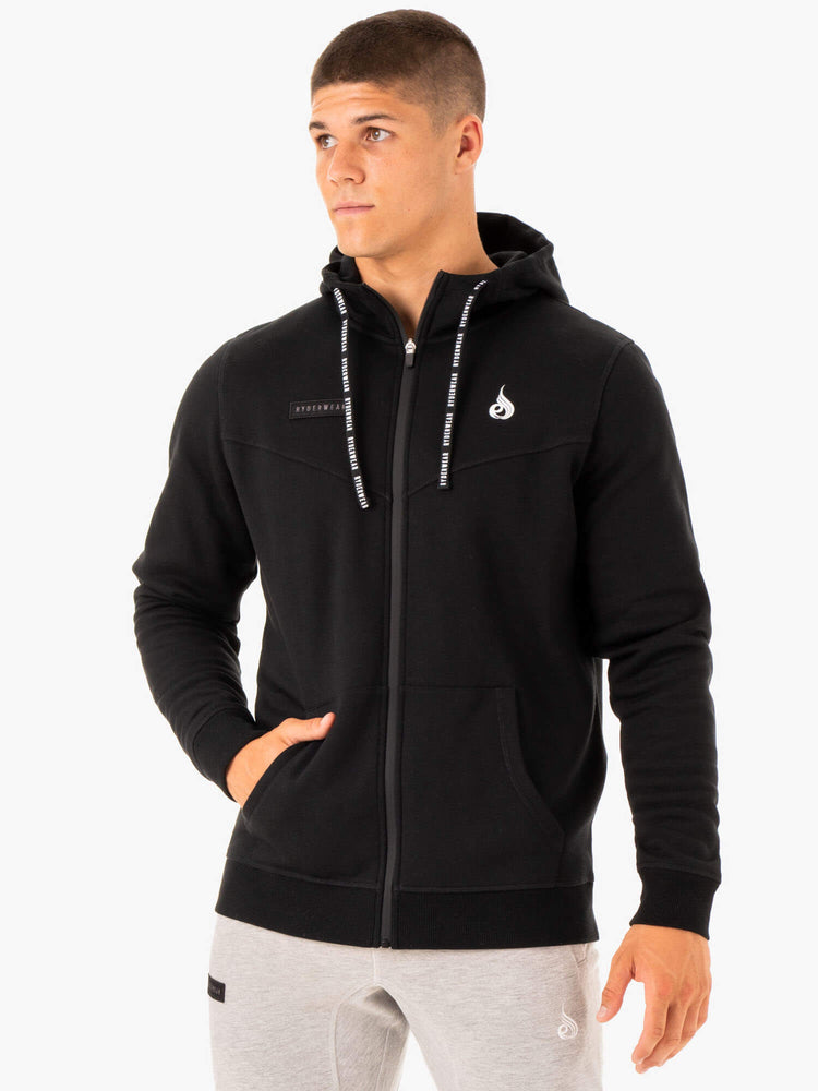 Sudadera Con Capucha Ryderwear Recharge Zip Up Hombre Negros | EBRHI2176