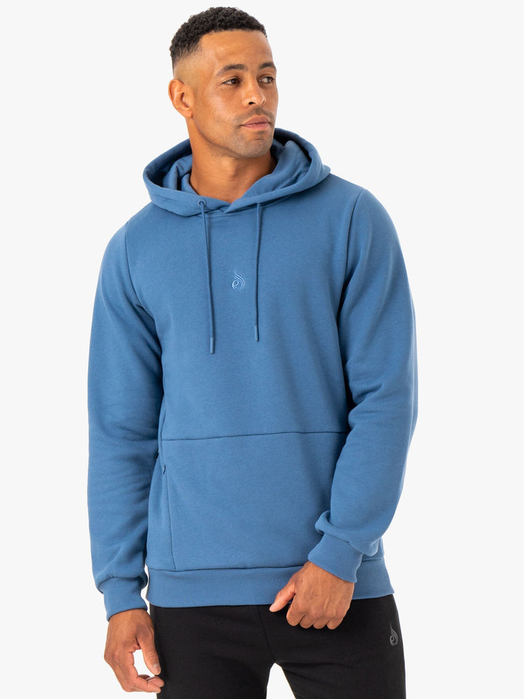 Sudadera Con Capucha Ryderwear Restore Pullover Hombre Azules | RJWXF4850