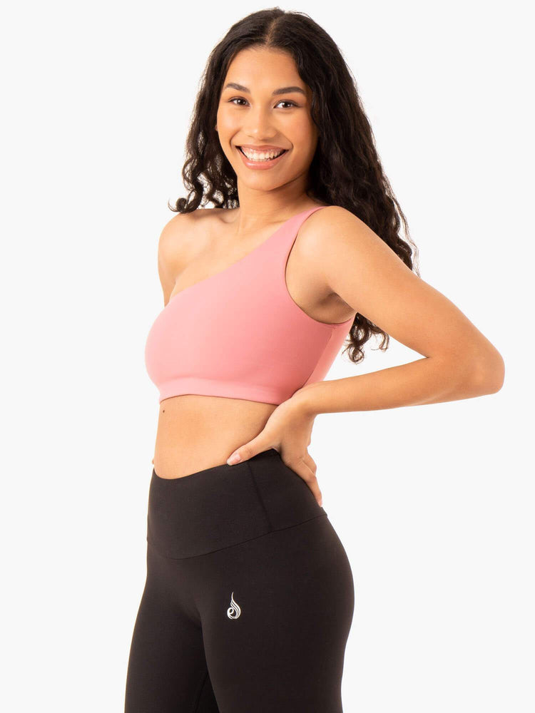 Sujetadores Deportivos Ryderwear Adapt One Shoulder Mujer Rosas | VHUKB8752