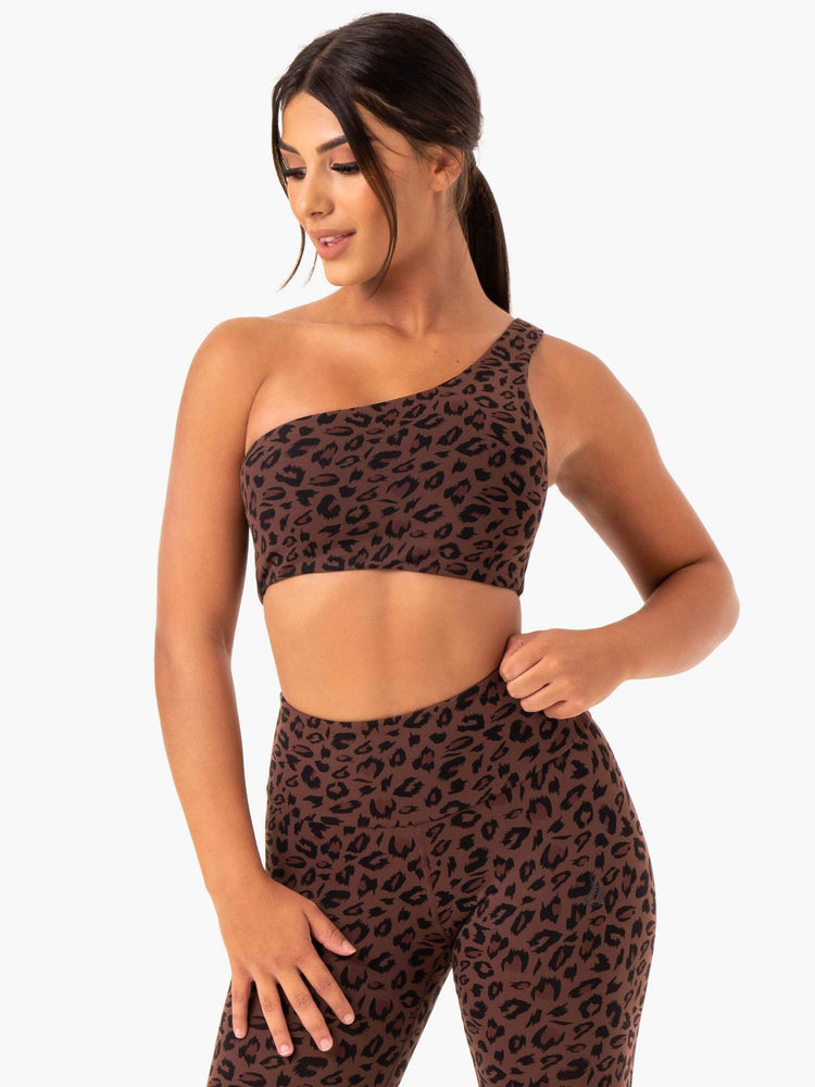 Sujetadores Deportivos Ryderwear Adapt One Shoulder Mujer Chocolate | XUOEY0186