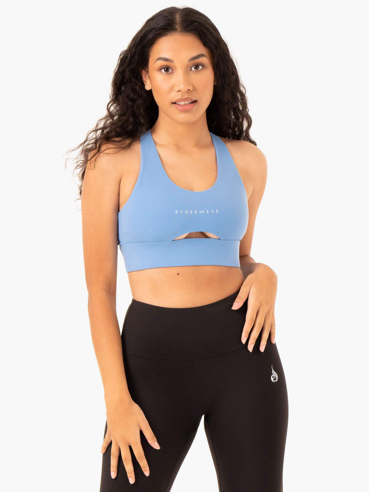 Sujetadores Deportivos Ryderwear Focus Contour Mujer Azules | LUXEW9031