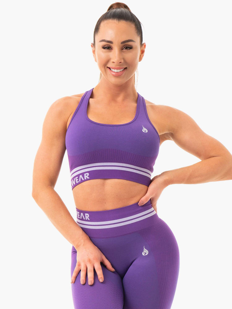 Sujetadores Deportivos Ryderwear Freestyle Seamless Longline Mujer Morados | CHOVY5290