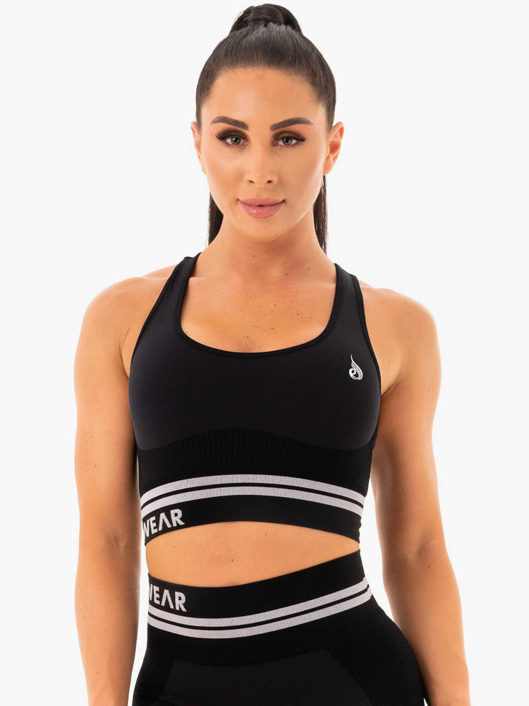 Sujetadores Deportivos Ryderwear Freestyle Seamless Longline Mujer Negros | DXPKH2917