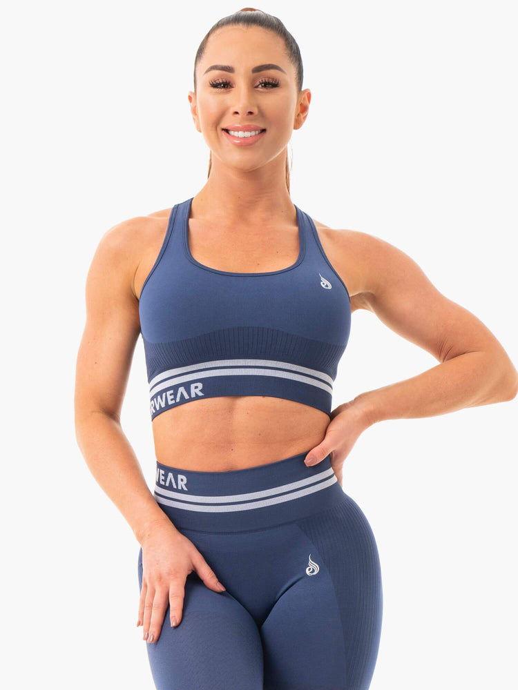 Sujetadores Deportivos Ryderwear Freestyle Seamless Longline Mujer Azules | UFPLR0943