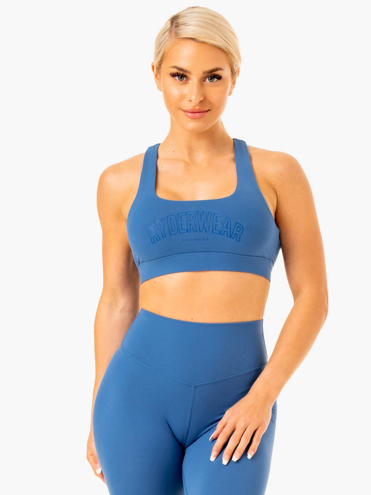 Sujetadores Deportivos Ryderwear Knockout Racer Back Mujer Azules | DNBYC5693