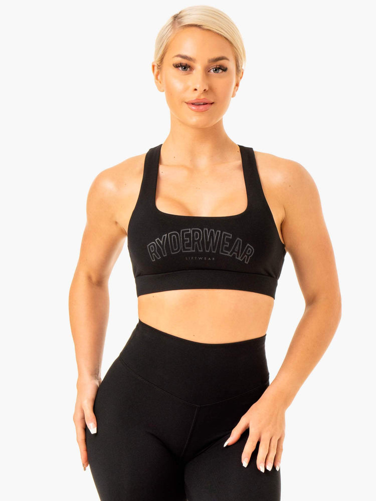 Sujetadores Deportivos Ryderwear Knockout Racer Back Mujer Negros | EOILX0791