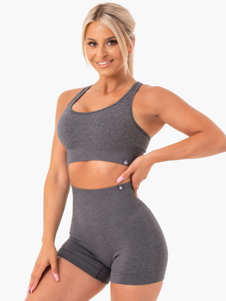 Sujetadores Deportivos Ryderwear Rib Seamless Mujer Grises | YUNTQ8521
