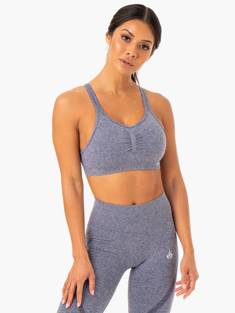 Sujetadores Deportivos Ryderwear Sculpt Seamless Mujer Azul Marino | GWVOF7802