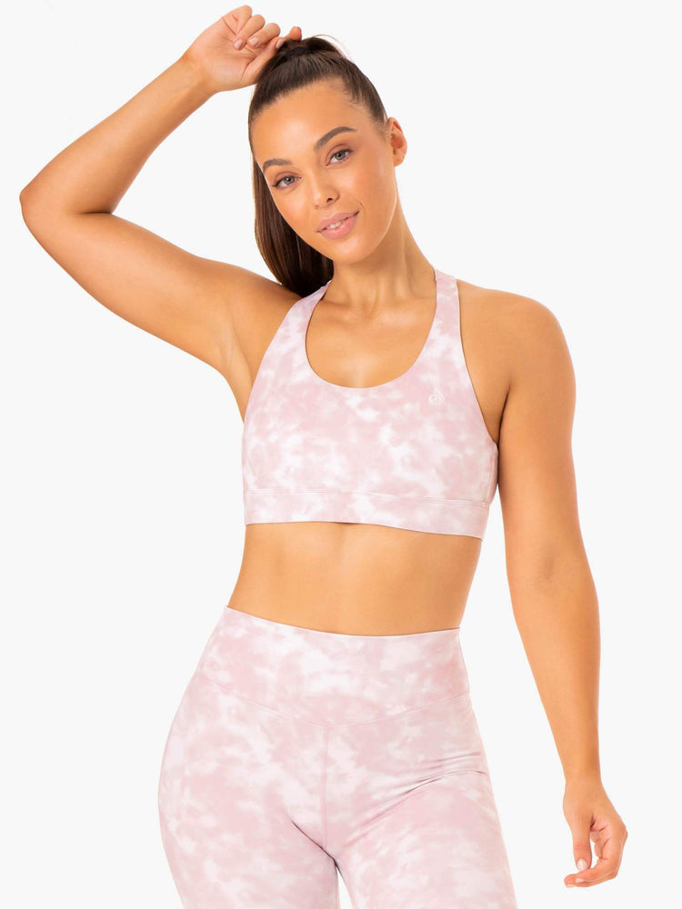 Sujetadores Deportivos Ryderwear Tie Dye Mujer Rosas | NMRUS4820