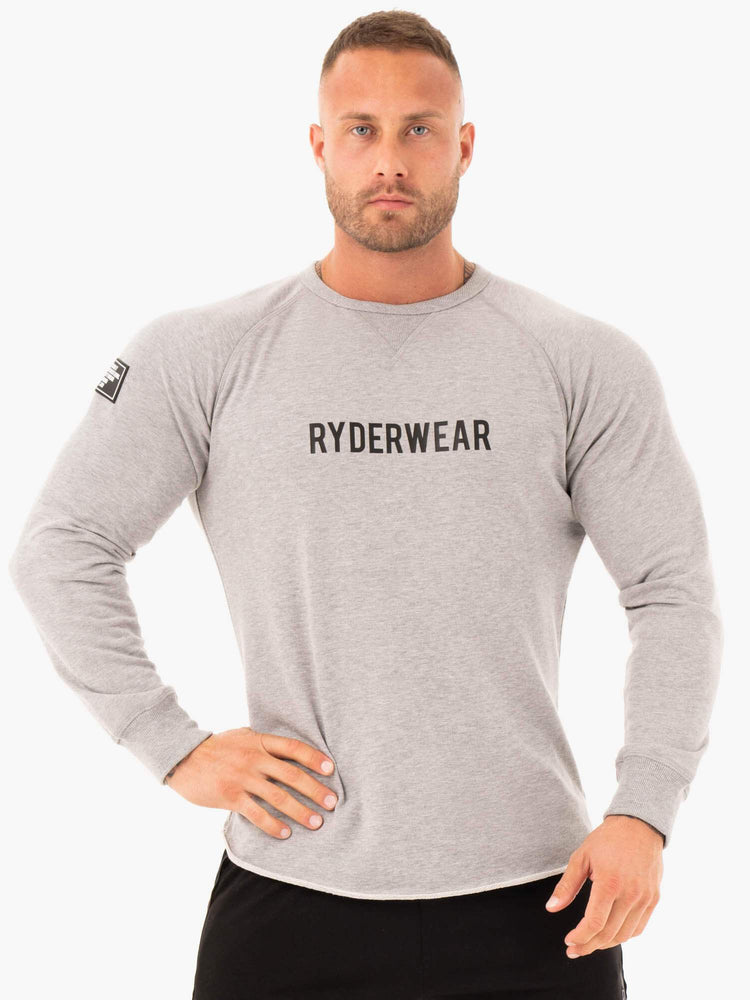 Suéteres Ryderwear Atléticos Crew Neck Hombre Grises | SDMFH4987