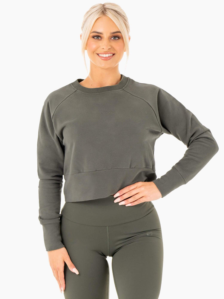 Suéteres Ryderwear Motion Mujer Kaki | RYFJN9147
