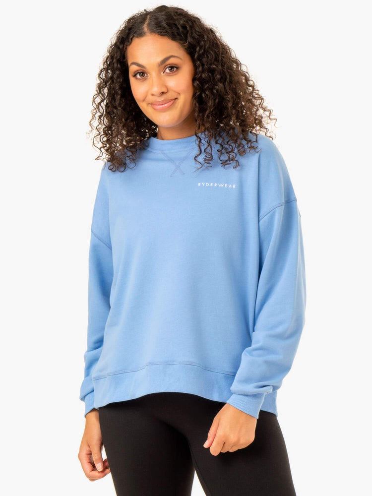 Suéteres Ryderwear Recover Ligeros Mujer Azules | XUZSJ5039