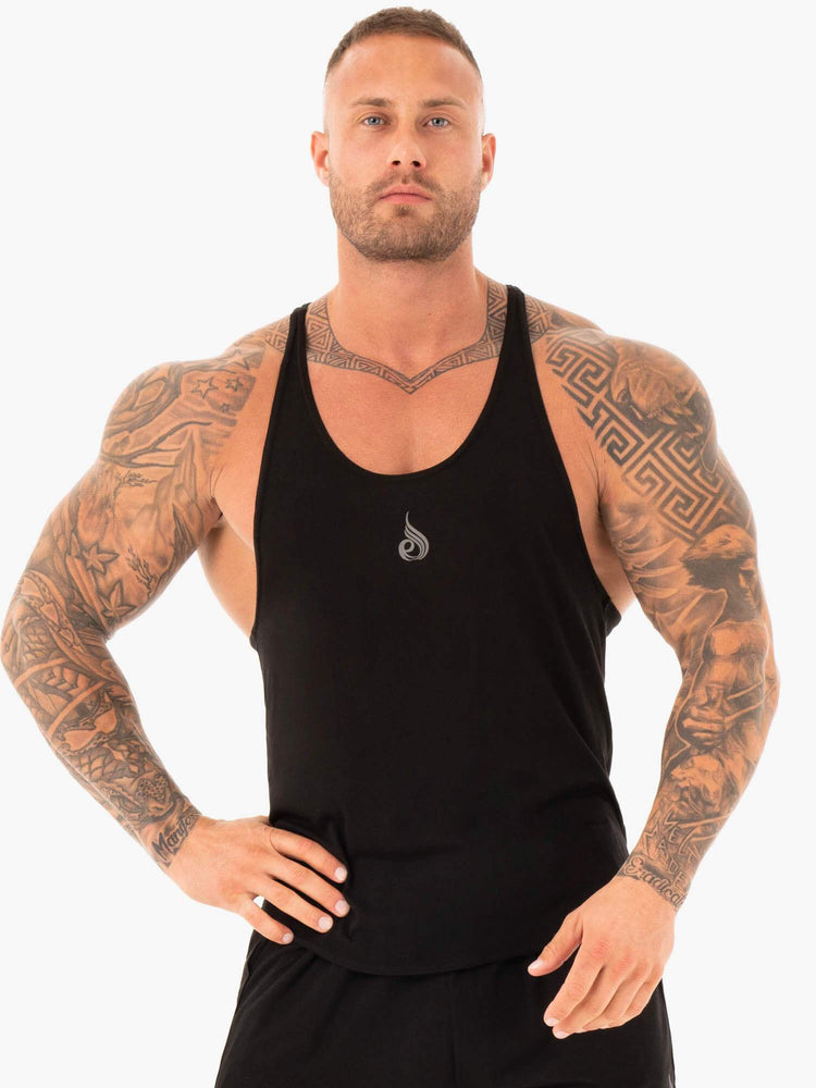 Tank Top Ryderwear Active T-Back Hombre Negros | HDKUB1306