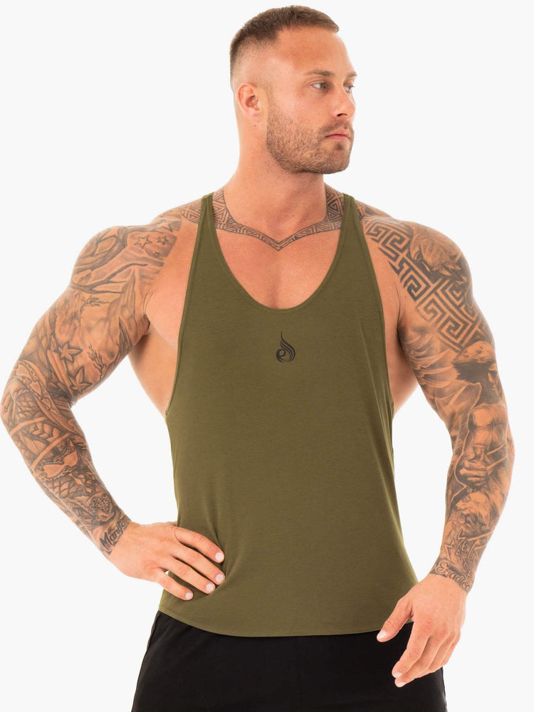 Tank Top Ryderwear Active T-Back Hombre Kaki | LMBQG1937