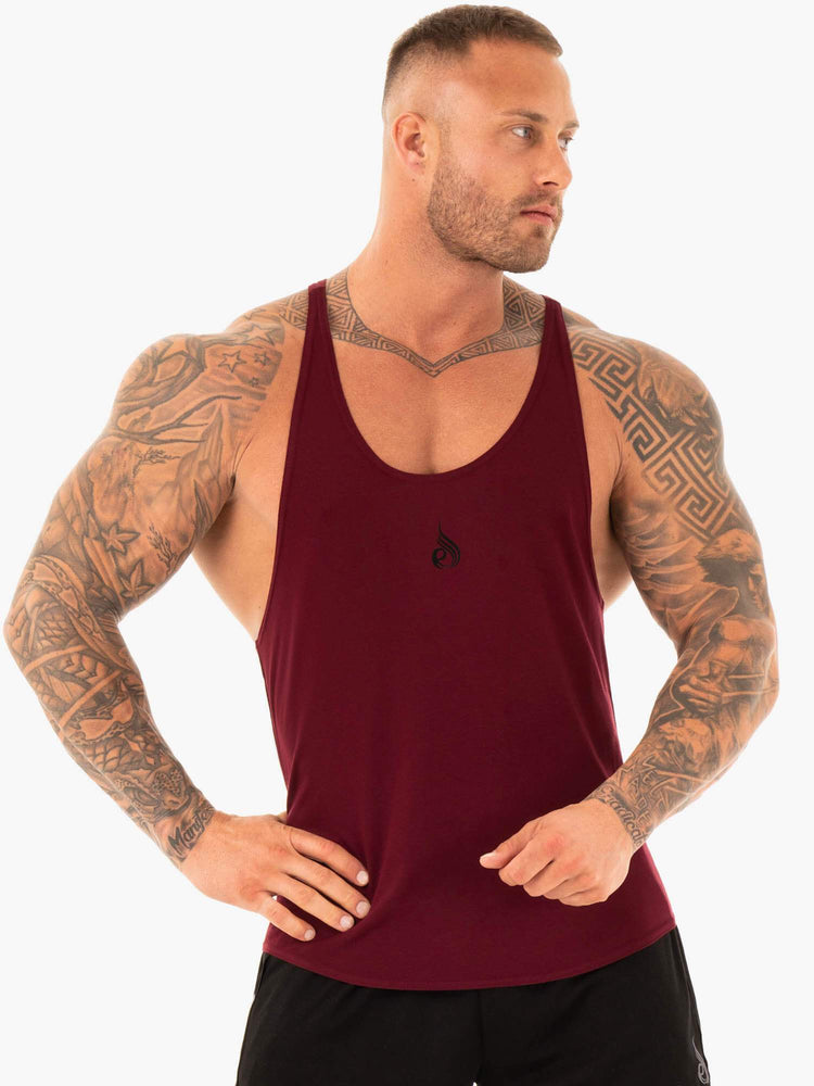 Tank Top Ryderwear Active T-Back Hombre Vino | NLMRV7803