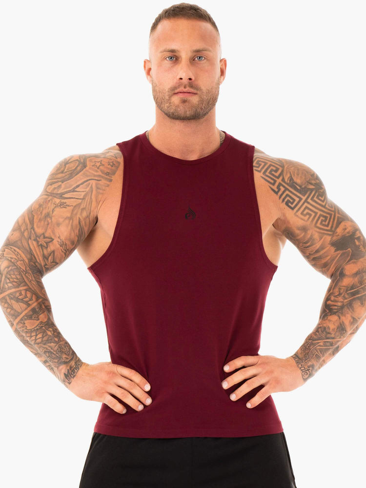 Tank Top Ryderwear Atléticos Cut Hombre Vino | JZITU5813