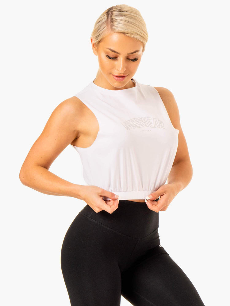 Tank Top Ryderwear Boxer Muscle Mujer Blancos | IWHUJ9340