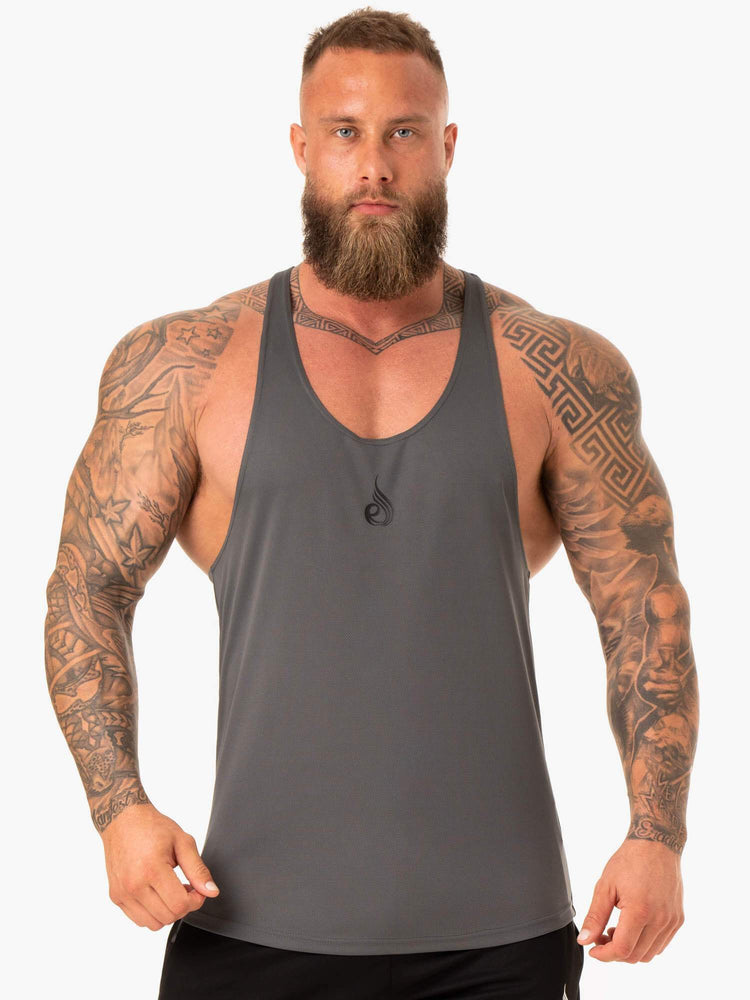 Tank Top Ryderwear Define Mesh T-Back Hombre Grises | FQEKO7863