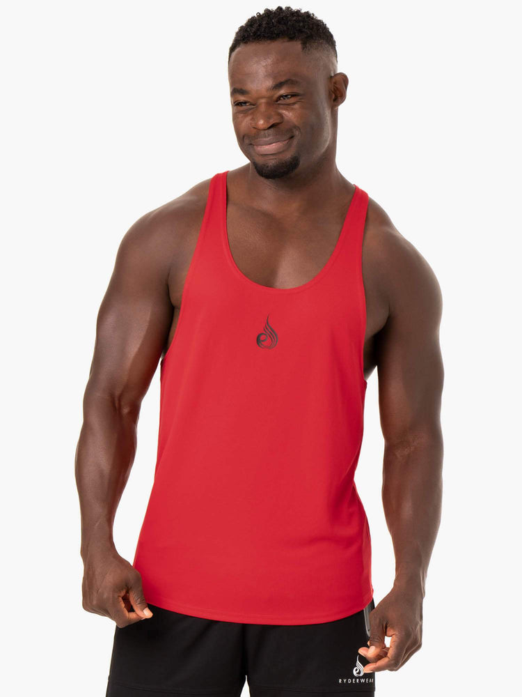 Tank Top Ryderwear Define Mesh T-Back Hombre Rojos | GCQRW4531