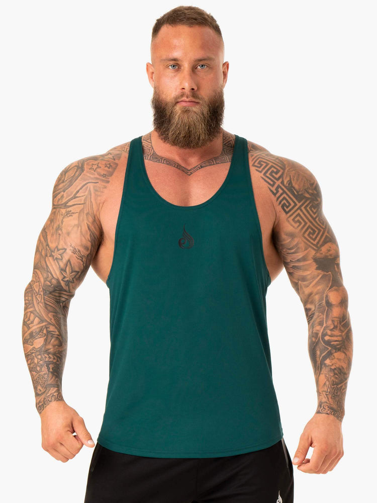 Tank Top Ryderwear Define Mesh T-Back Hombre Turquesa | ZFRUM5109