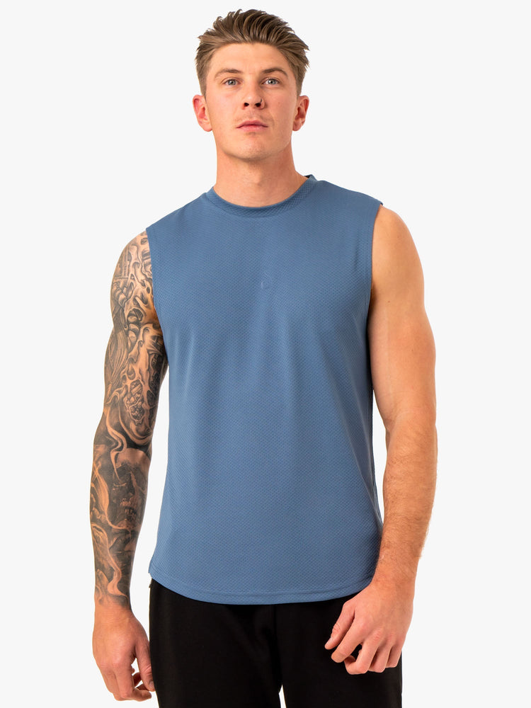 Tank Top Ryderwear Enhance Muscle Hombre Azules | KPMXZ0175
