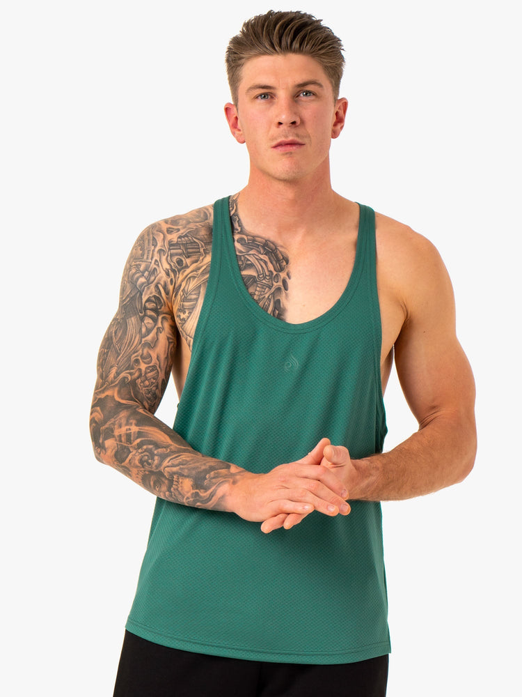 Tank Top Ryderwear Enhance Stringer T-Back Hombre Verdes | IBAVT3278