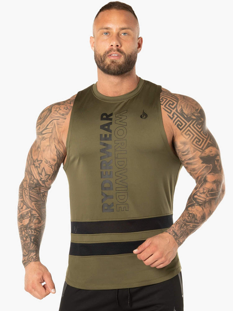 Tank Top Ryderwear Evo Mesh Baller Hombre Kaki | BWXPC3281