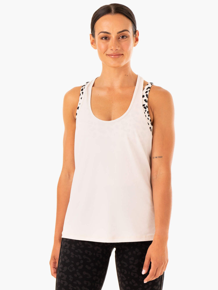 Tank Top Ryderwear Evolution Racer Back Mujer Blancos | PIHOK0293