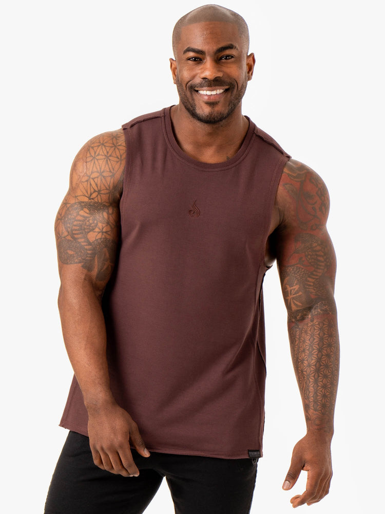 Tank Top Ryderwear Force Fleece Hombre Marrom | XJHUA2689