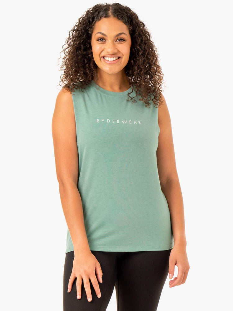 Tank Top Ryderwear Foundation Muscle Mujer Verde Oliva | YZVIT1279