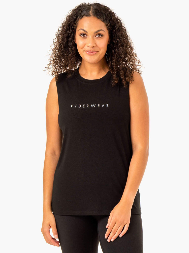 Tank Top Ryderwear Foundation Muscle Mujer Negros | ZBONH4216
