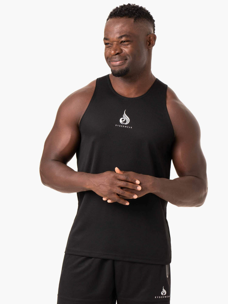 Tank Top Ryderwear Heighten Mesh Regular Hombre Negros | BMSTL4615