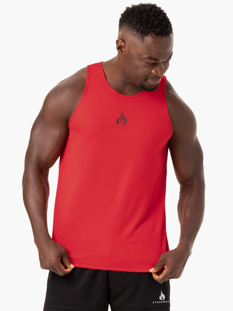 Tank Top Ryderwear Heighten Mesh Regular Hombre Rojos | WGZTS0175