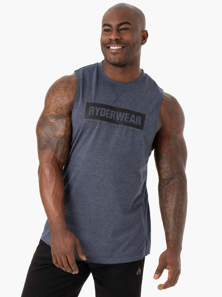 Tank Top Ryderwear Iron Baller Hombre Azul Marino | LARFH5103