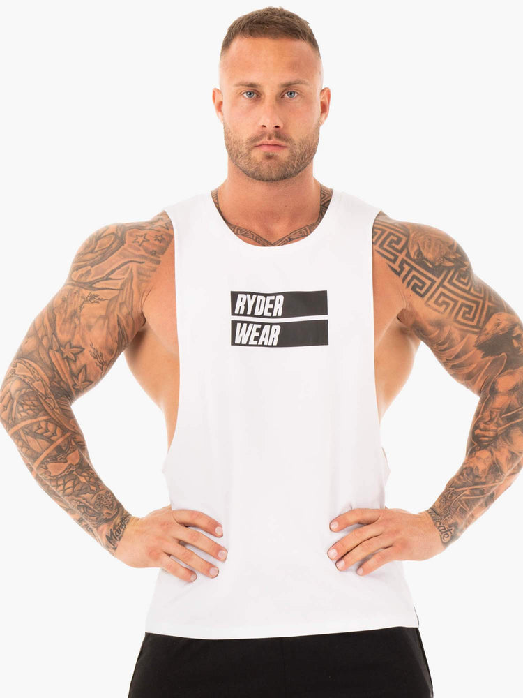 Tank Top Ryderwear Iron Baller Hombre Blancos | TAWCL8649