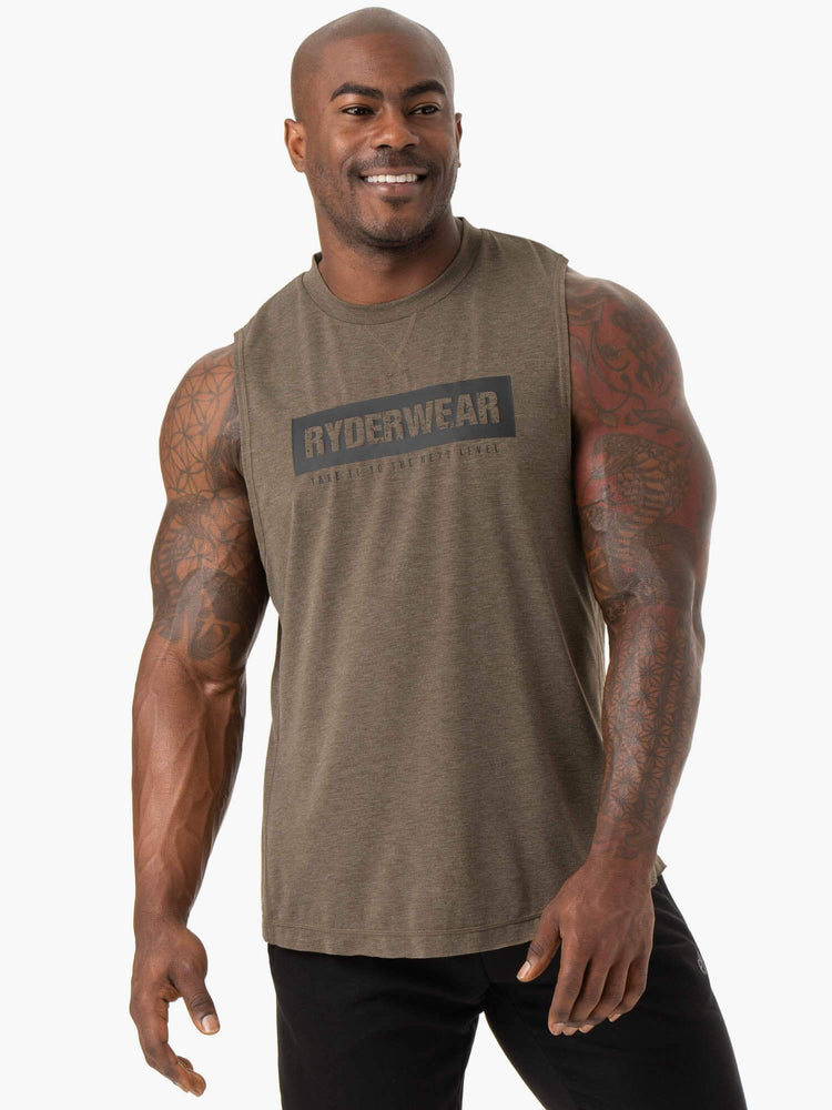 Tank Top Ryderwear Iron Baller Hombre Kaki | QUGFW0576