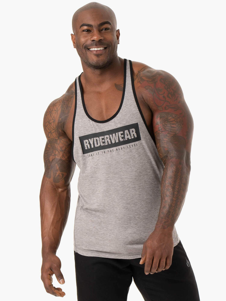 Tank Top Ryderwear Iron Stringer T-Back Hombre Grises | LREJD1945